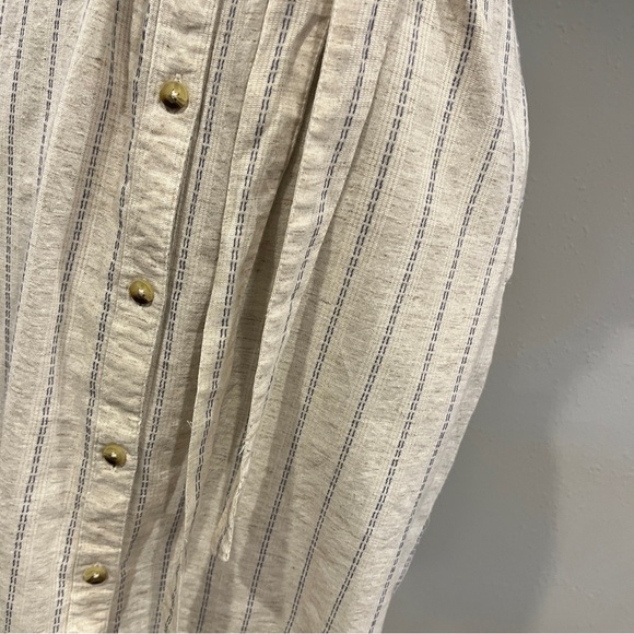 Japna Striped off White short sleeve Button-Down mini Dress size medium‎ - Picture 6 of 13